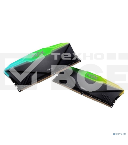 Оперативная память Apacer Nox, DDR4, 16GB (2x8GB), 3600MHz, CL18, UDIMM, с радиатором, черный, RGB