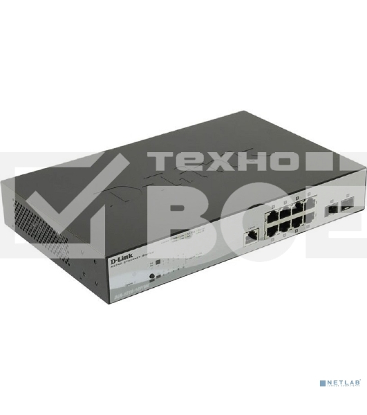 Коммутатор D-Link DGS-1210-10P/ME/B1A Управляемый 2 уровня с 8 портами 10/100/1000Base-T с поддержкой PoE и 2 портами 1000Base-X SFP