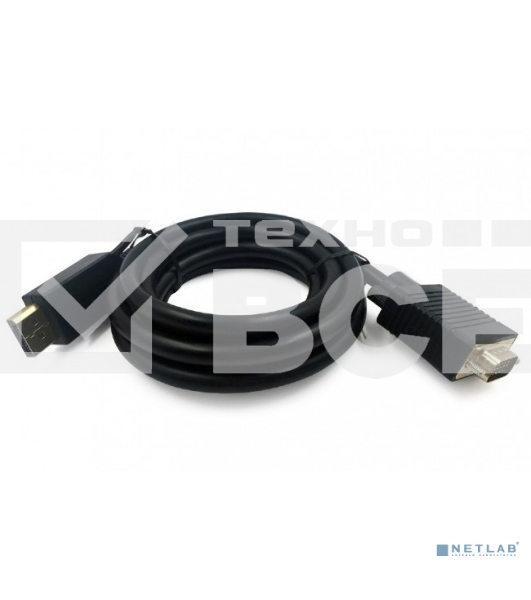 Кабель DisplayPort->VGA Cablexpert CCP-DPM-VGAM-6, 1,8м, 20M/15M, черный, экран, пакет