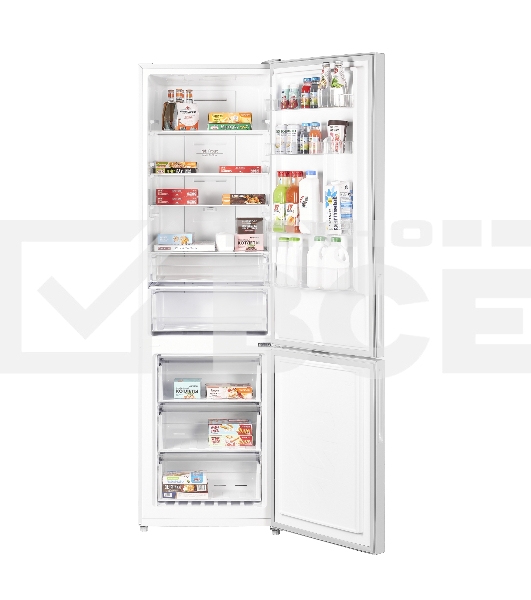 Холодильник Maunfeld MFF200NFW10 Inverter белый двухкамерный 271/106л морозилка снизу, No Frost