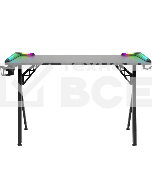 Стол игровой Defender Gamer RGB,подвес круж+гарн.,черн,120