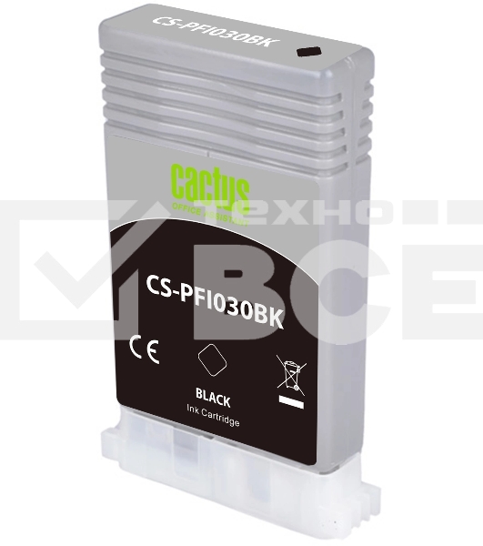 Картридж струйный Cactus CS-PFI030BK PFI-030BK черный (55мл) для Canon imagePROGRAF TA-20/30