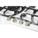 Варочная поверхность Kuppersberg FS 610 W Bronze, газ, Classic, 61 см, автоматический электроподжиг, газ-контроль, SABAF конфорки, чугунные решетки, цвет белый, цвет фурнитуры бронзовый, фото4