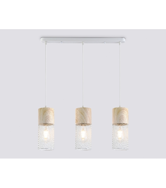 Светильник Ambrella light TR8499/3 WH/WD белый/дерево E27/3 max 60W 550*100*1000
