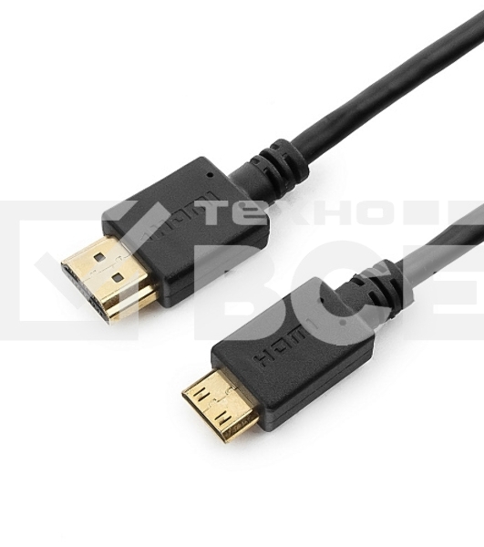 Кабель HDMI-miniHDMI Cablexpert CC-HDMI4C-10, 19M/19M, v2.0, медь, позол.разъемы, экран, 3.0м, черный, пакет