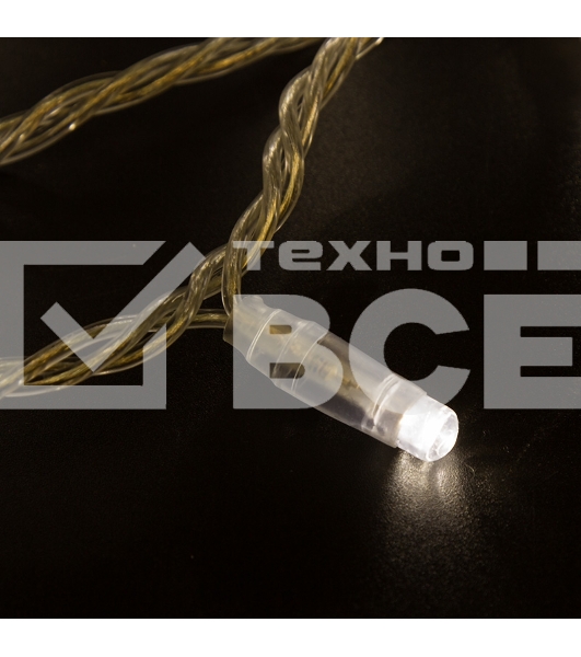 Гирлянда «Нить» 10 м, 200 LED, прозрачный ПВХ, цвет свечения теплый белый с эффектом мерцания (каждый 5-й) NEON-NIGHT