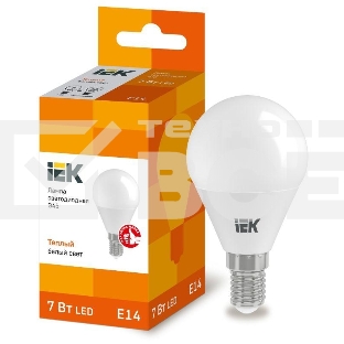 Лампа Iek LLE-G45-7-230-30-E14 светодиодная ECO G45 шар 7Вт 230В 3000К E14 IEK
