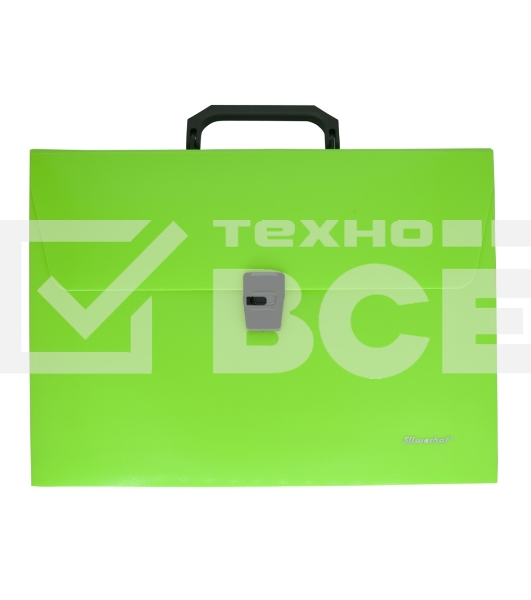 Папка-портфель Silwerhof 322715-01 1 отдел. A4 пластик зеленый неон