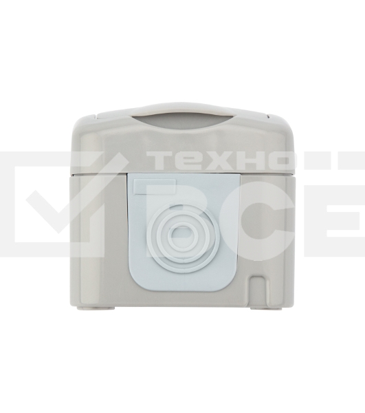 Розетка одноместная Kranz Mini OG IP54, с заземлением, о/у, серая