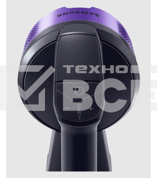 Пылесос вертикальный Samsung VS15A6031R4/EV фиолетовый/чёрный, питание от аккумулятора, 150 Вт, уборка сухая, пылесборник 0.8 л, работа от АКБ max 40 мин.