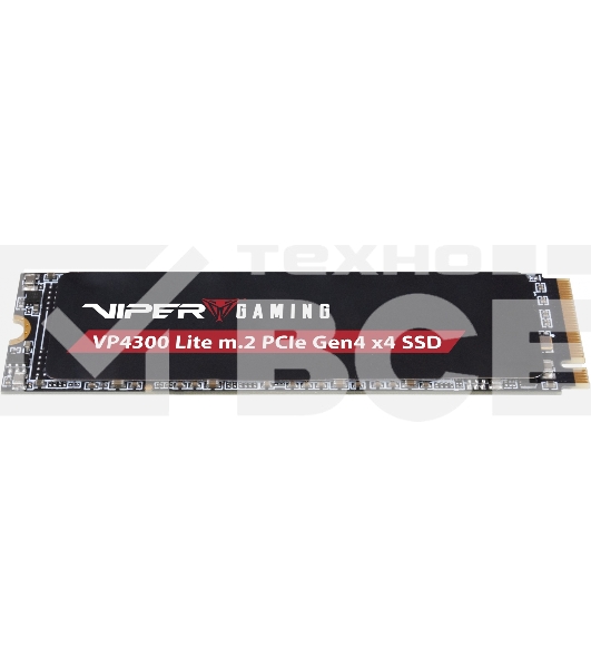 Накопитель SSD Patriot Viper VP4300 Lite, 1Tb, PCIe 4.0 x4, M.2 2280, NVMe, R/W 7400/6400, с радиатором