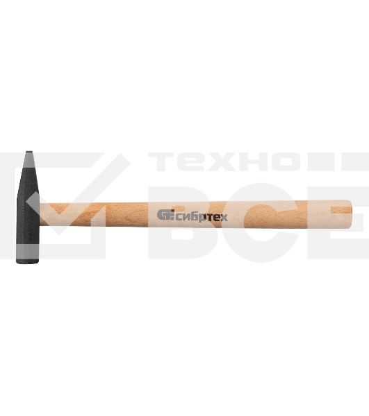 Молоток Сибртех 10211 слесарный, 200 г, квадратный боек, деревянная рукоятка