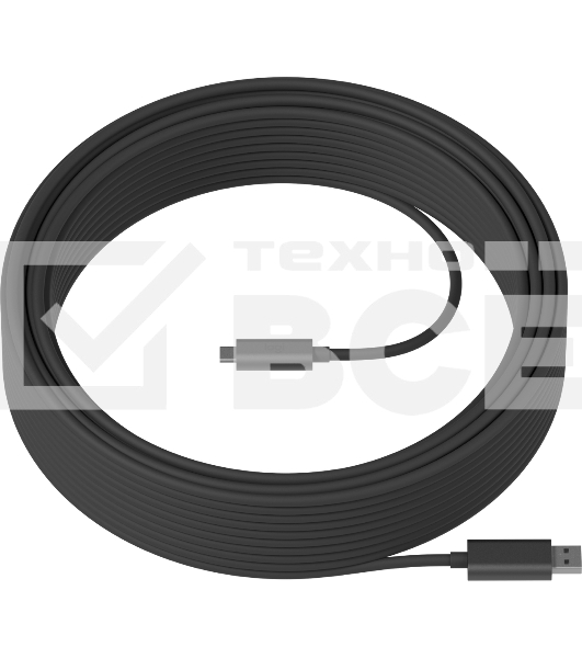 Кабель LOGITECH STRONG USB 3.1 CABLE - GRAPHITE - USB - WW - 25M AOC CABLE