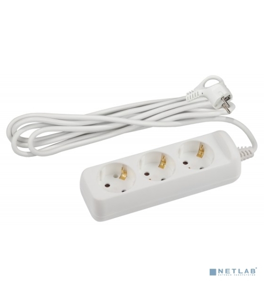 Удлинитель электрический ЭРА U-3e-5m-3x1,5 с заземлением 3 розетки 5м ПВС 3x1,5мм2 16А