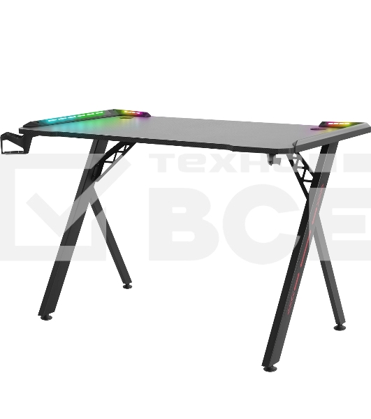 Стол игровой Defender Gamer RGB,подвес круж+гарн.,черн,120
