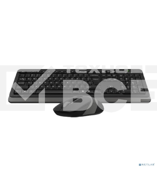 Комплект клавиатура+мышь A4Tech FStyler FG1010S беспроводной, USB, 2000 DPI, чёрный/серый