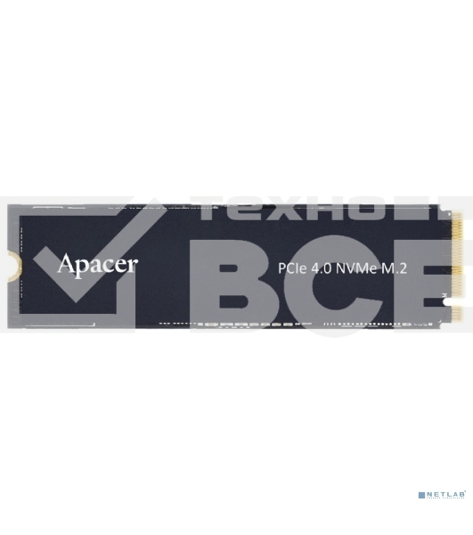 Накопитель SSD Apacer AS2280Q4X, 4TB, PCIe 4.0 x4, M.2 2280, NVMe 1.4, R/W 5000/4400, с радиатором