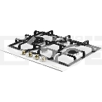 Варочная поверхность Kuppersberg FS 610 W Bronze, газ, Classic, 61 см, автоматический электроподжиг, газ-контроль, SABAF конфорки, чугунные решетки, цвет белый, цвет фурнитуры бронзовый, фото2