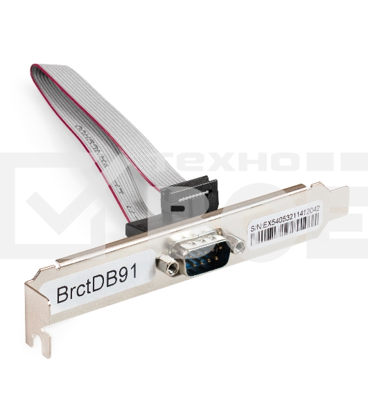 Планка портов в корпус 1xCOM ExeGate BrctDB91 (Com 10-pin (F) --> RS232 DB9 Male, кабель 20см)