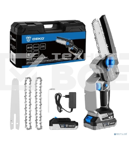 Цепная пила Deko DKCHS 20V, 6 20Вт дл. шины: 6' (15 см) (083-2014)