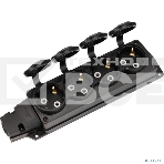 Розетка (колодка) Rexant влагозащищенная с крышкой 4 гнезда COMPACT, с/з, 16А, IP54, каучук, черный, фото4