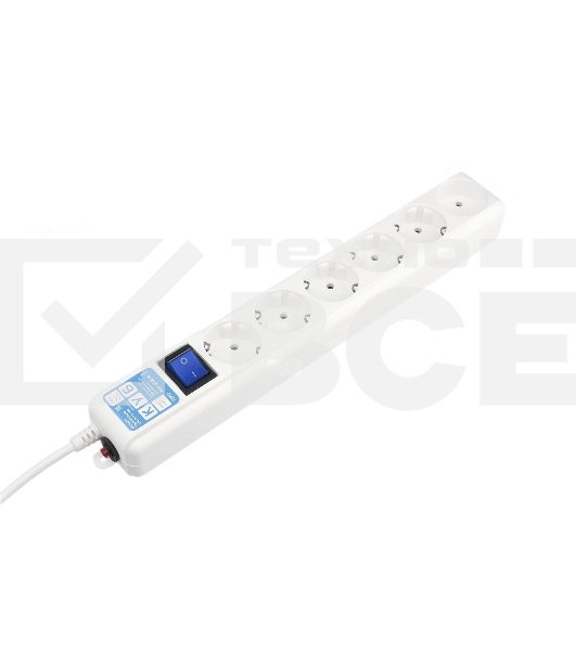 Сетевой фильтр PowerCube, PC PRO, 5 м, 6р, белый, 16А, SPL6-16-P-5M