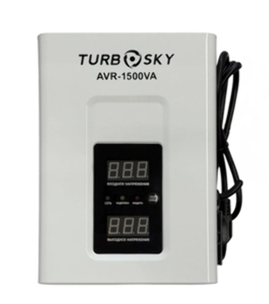 Стабилизатор напряжения Turbosky AVR-1500VA 1.5кВА однофазный черный