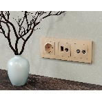 Лицевая панель ALFA (Шампань) для компьютерной/телефонной + TV розетки RJ-45/RJ-11 QUANT AP6125, фото2
