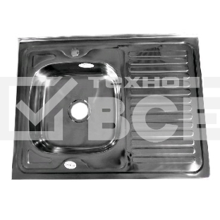 Мойка FABIA 62275L 80х60 наклад левая 0.6 мм + большой сифон с переливом, накладная, левая, толщина 0,6 мм, глубина 160 мм