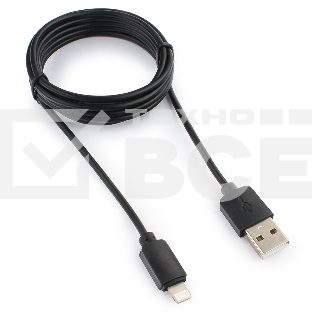 Кабель USB Гарнизон GCC-USB2-AP2-6 AM/Lightning, для iPhone5/6/7, IPod, IPad, 1.8м, черный, пакет