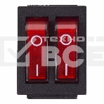 Выключатель клавишный 250V 15А (6с) ON-OFF красный с подсветкой ДВОЙНОЙ Rexant, фото3
