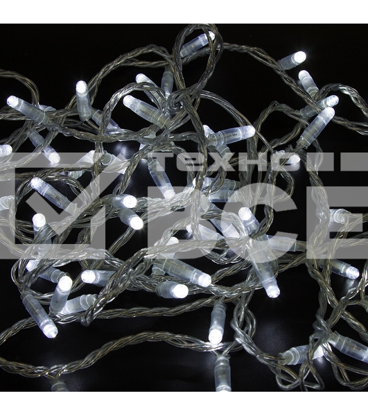 Гирлянда «Нить» 10 м, 200 LED, прозрачный ПВХ, цвет свечения белый с эффектом мерцания (каждый 5-й) NEON-NIGHT