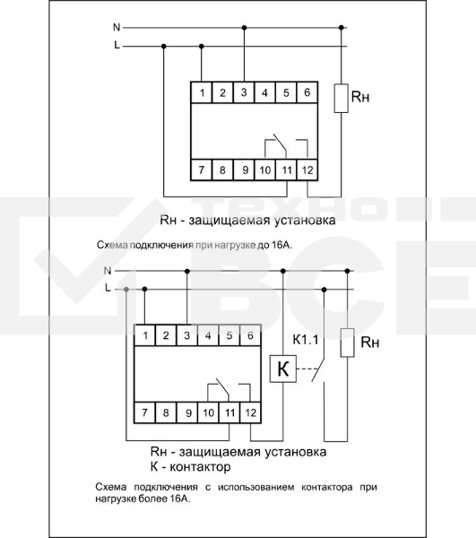 Реле напряжения CP-710 (однофазный; контроль верхнего и нижнего значений напряжения; монтаж на DIN-рейке 35мм; 230В 10А 1P IP20) F&F EA04.009.001