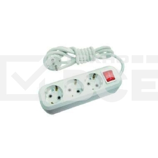 Удлинитель 3х2м с заземл. с выкл.16А IP20 Makel MGP212