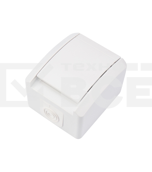 Розетка одноместная INDUSTRIAL IP54 с заземлением, о/у, белая KRANZ