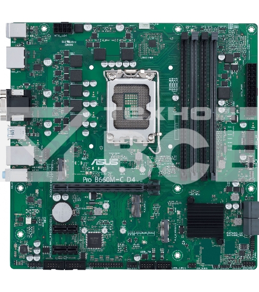 Материнская плата ASUS Pro B660M-C D4-CSM, LGA 1700, Intel B660, 4xDDR4, 1xHDMI, 1xVGA, 2xDP, 1x1Gb LAN, 2xUSB-A, 3x3.5 мм, 7.1, Micro-ATX
