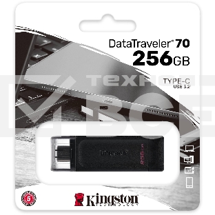 Флеш диск Kingston 256Gb DataTraveler 70 DT70/256GB USB Type-C 3.2 черный