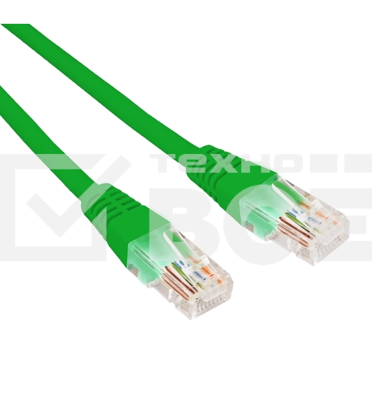 Патч-корд U/UTP REXANT категория 6, RJ45-RJ45, неэкранированный, 26AWG, LSZH, зеленый, 2 м