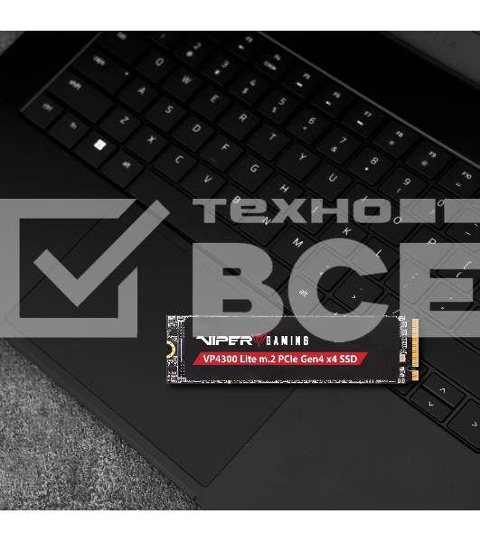 Накопитель SSD Patriot Viper VP4300 Lite, 1Tb, PCIe 4.0 x4, M.2 2280, NVMe, R/W 7400/6400, с радиатором