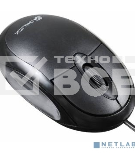Мышь проводная Oklick 105S черный, 800 dpi, USB, кнопки - 3