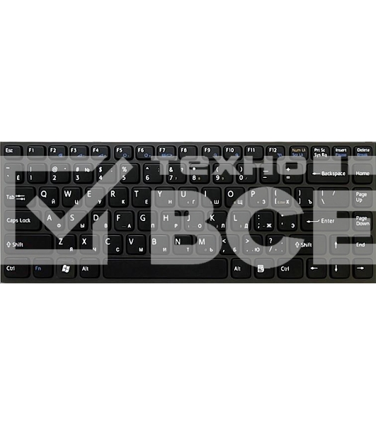 Клавиатура для ноутбука Sony Vaio VPC-Y черная с черной рамкой