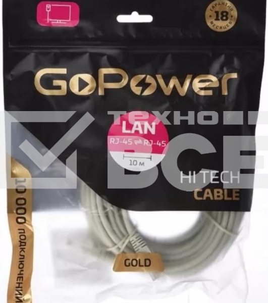 Кабель GOPOWER PATCH RJ-45(M)-RJ-45(M) 00-00027476 10.0M