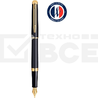 Ручка перьевая Waterman Hemisphere (CWS0920710) Matte Black GT F сталь нержавеющая подар.кор.