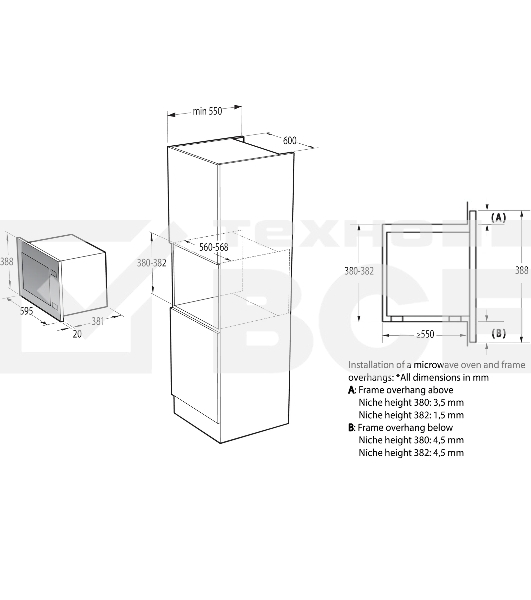 Микроволновая печь Gorenje BM251SG2WG 25 л, 900 Вт, белый (встраиваемая)