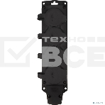 Розетка (колодка) Rexant влагозащищенная с крышкой 4 гнезда COMPACT, с/з, 16А, IP54, каучук, черный, фото3