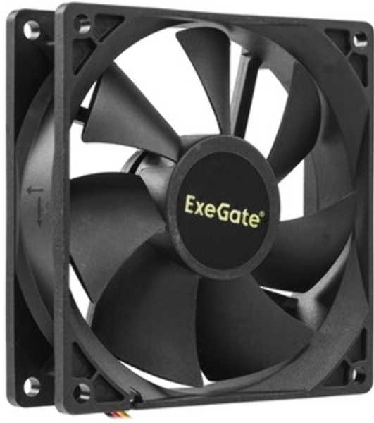 Вентилятор 12В DC ExeGate ExtraSilent ES09225S2P (92x92x25 мм, Sleeve bearing (подшипник скольжения), 2pin, 1800RPM, 21dBA)