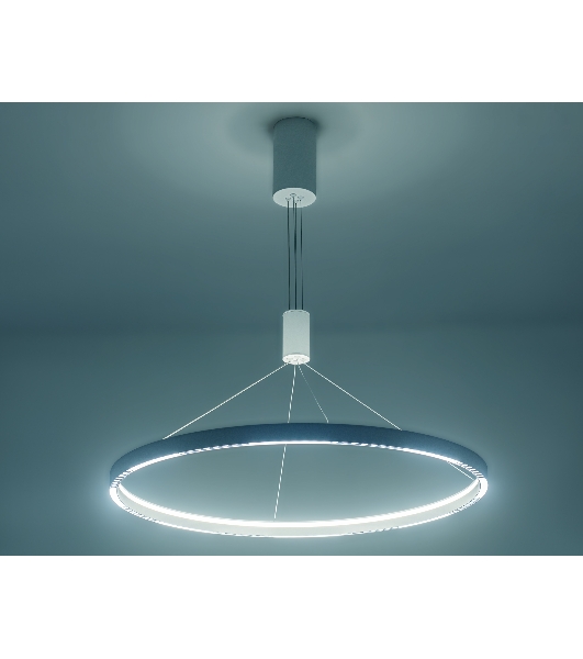 Подвесной светодиодный светильник Ambrella light FL5855 WH белый 40W 3000K/4200K/6400K D800*860 (без ПДУ)