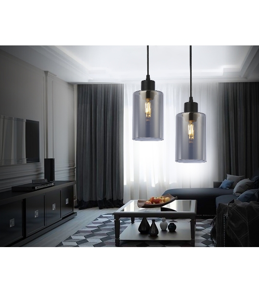 Светильник Ambrella light TR3695 BK/SM черный/дымчатый E27 max 40W D100*1000