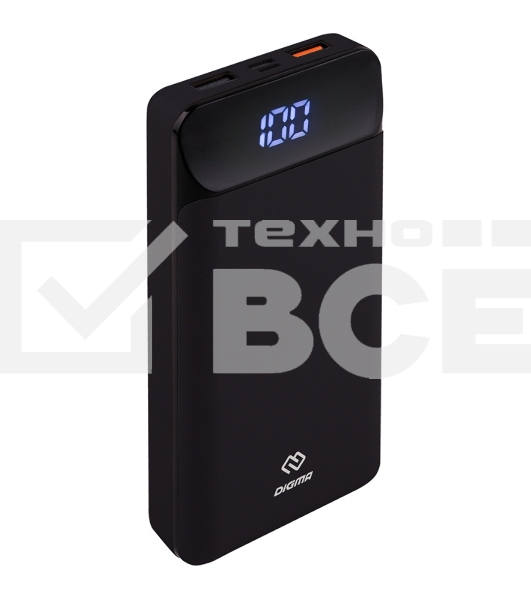 Портативный аккумулятор Digma DG-20000-PL-BK Li-Pol 20000mAh 3A черный 2xUSB