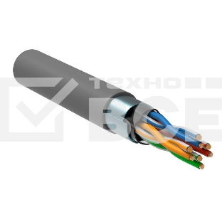 Кабель связи витая пара F/UTP экранир. (24AWG) кат.5е 4х2х0.52 ож PVC (305м) сер. (м) ITK LC1-C5E04-311